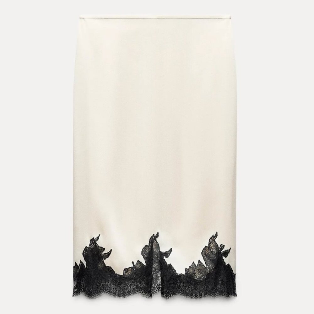 Zara ZW Collection Lace Midi Skirt size XS BNWT